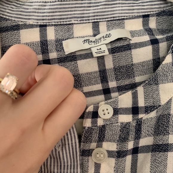 Madewell black white checked flannel Size Medium - Picture 2 of 3